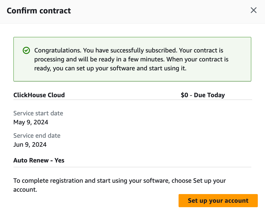 Подтверждение оплаты в AWS Marketplace