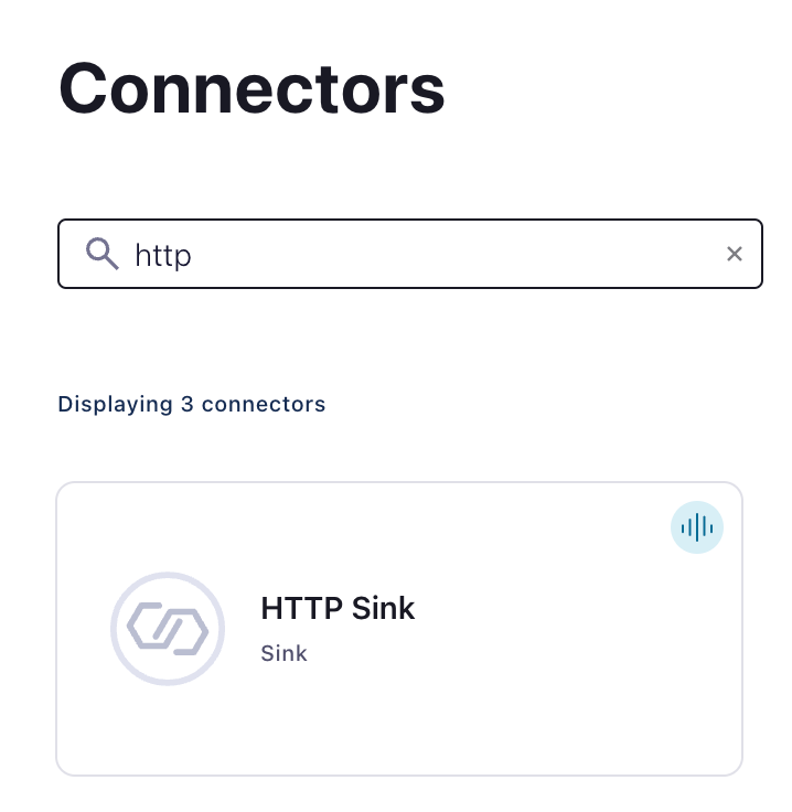 Интерфейс Confluent Cloud, показывающий, как создать HTTP Sink connector