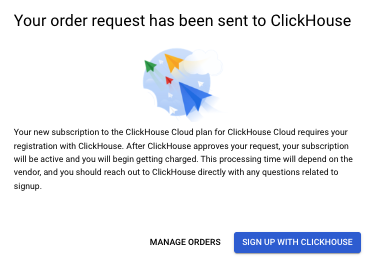 Модальное окно подписки в GCP Marketplace