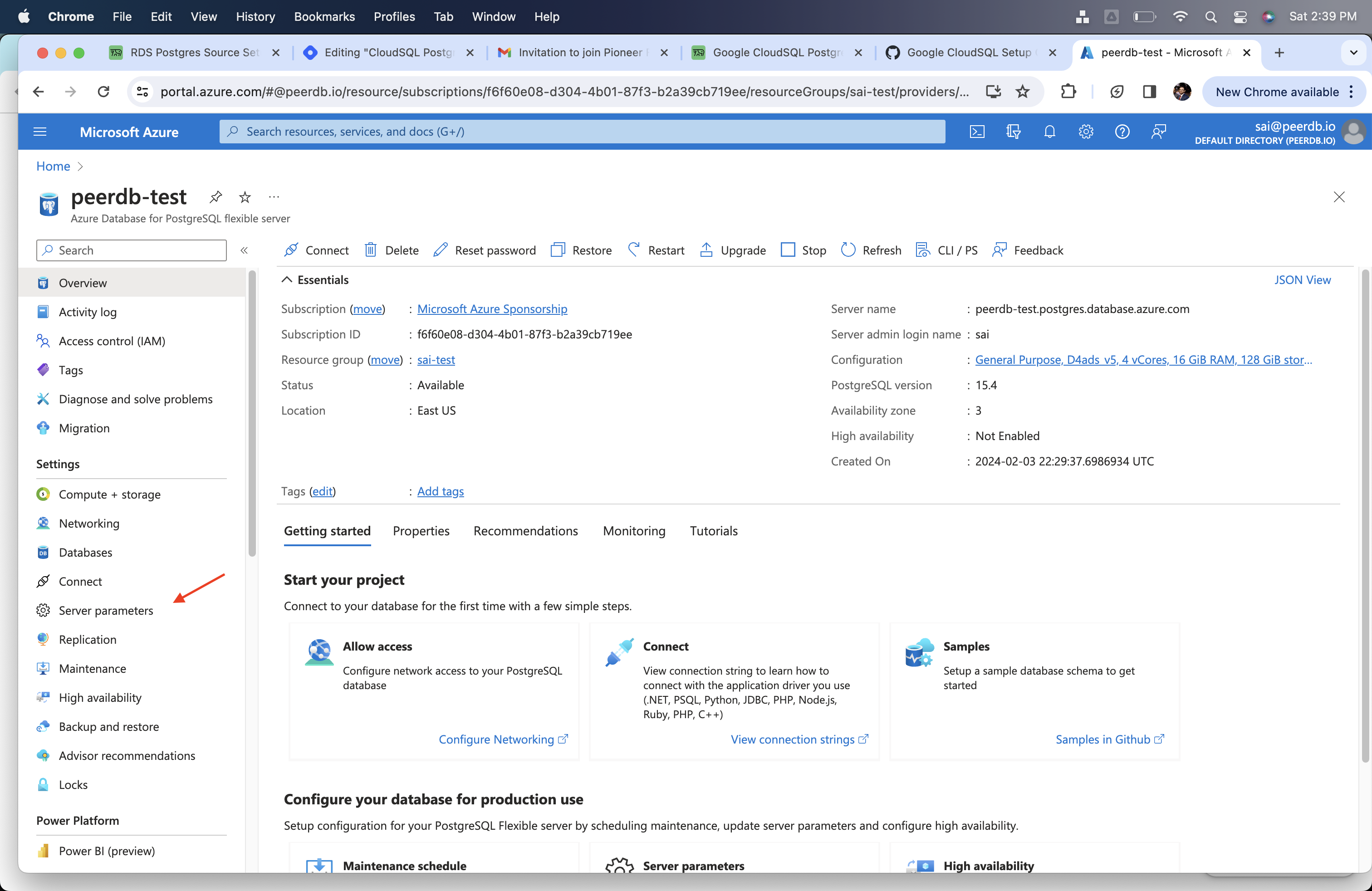 Параметры сервера в Гибком сервере Azure для Postgres