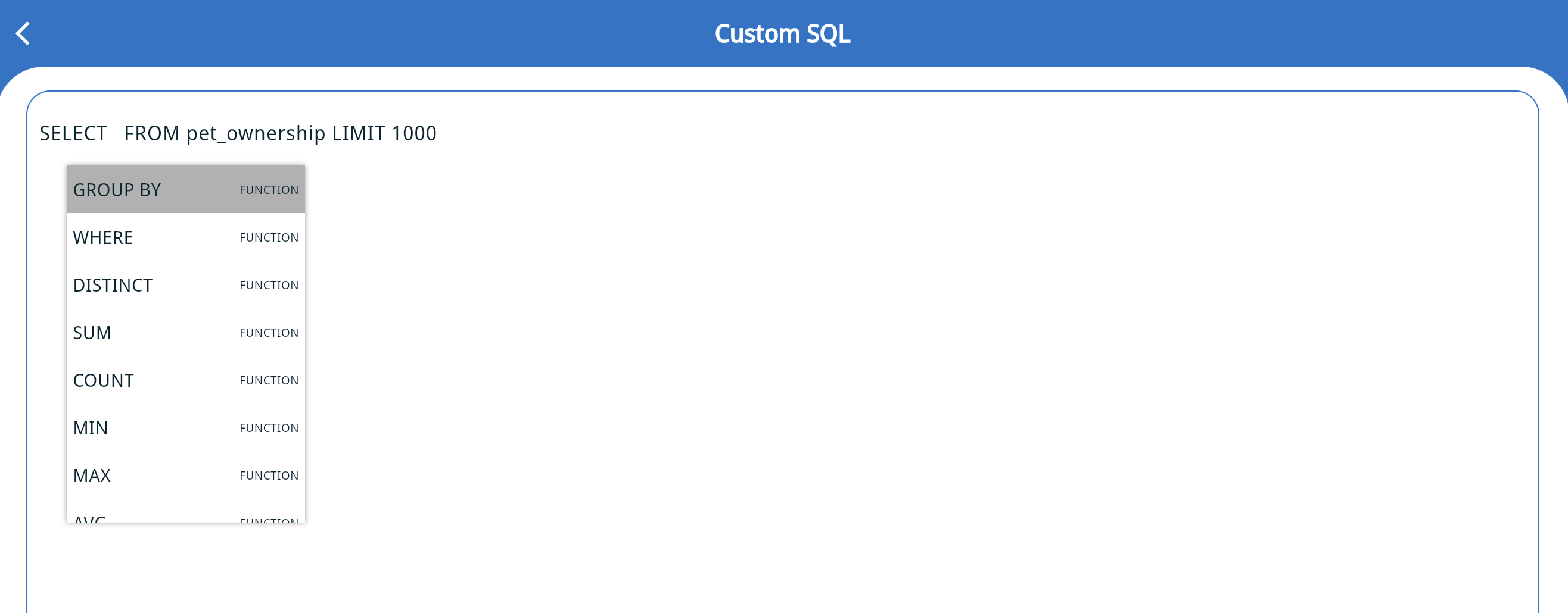Результаты SQL-запроса в Zing Data с данными, отображаемыми в табличном формате